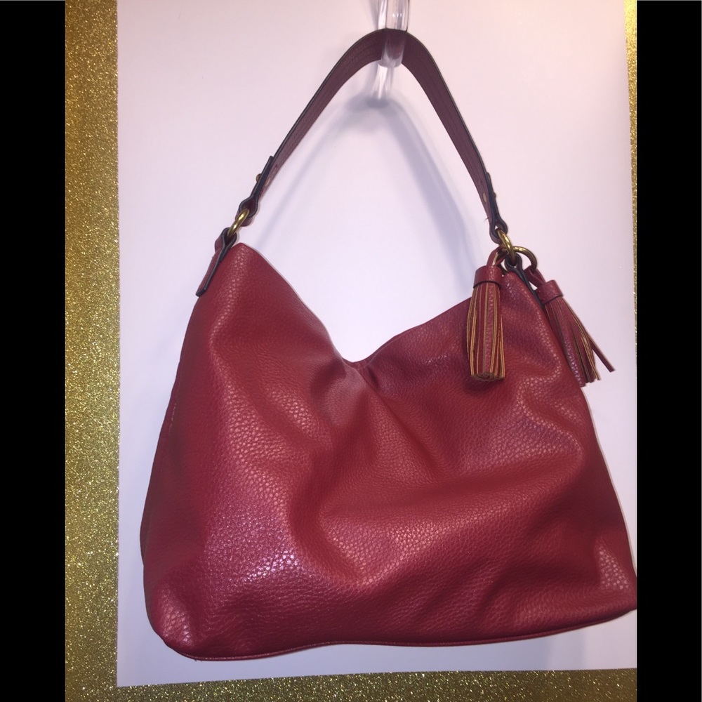 Anne Klein’s Red Simulated Leather Zippered Tote - Picture 4 of 10